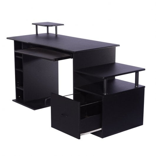 Homcom Mesa Oficina 152x60x88cm Negra