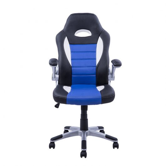 HomCom Racing Silla Negra/Azul/Blanca
