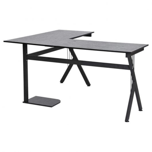 Homcom Mesa Esquinera Oficina 155x130x76cm Negra