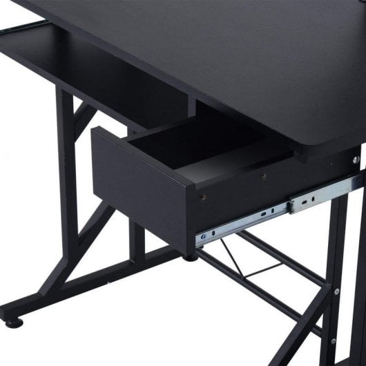 Homcom Mesa Oficina 90x50x95cm Negra