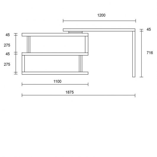 Homcom Mesa Modular de Escritório 187x50x76cm Branca