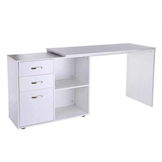 Homcom Mesa Modular para Escritório 125x58x10cm Branca