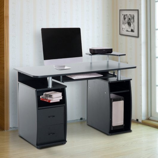 Homcom Mesa de Escritório 120x55x85cm Preta