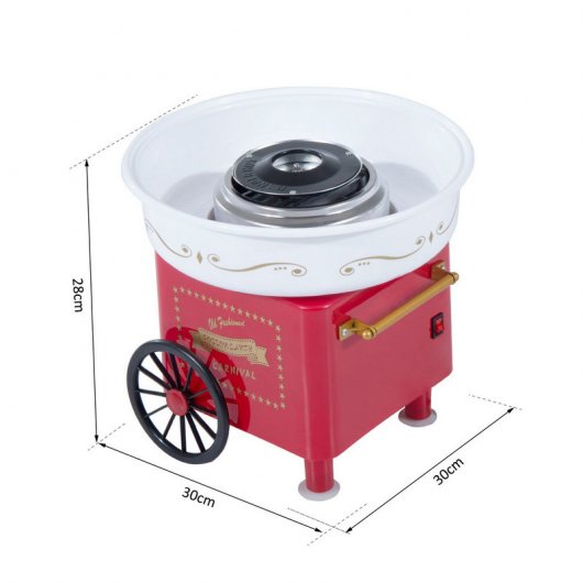 Homcom 800-018RD Máquina de Algodão Doce Vermelha