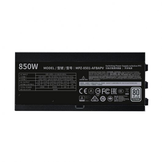 Cooler Master V850 Platinum 850W 80 Plus Platinum Full Modular