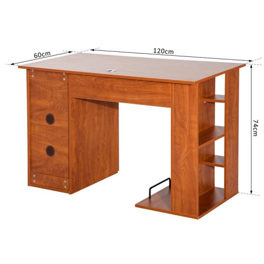 Homcom Mesa Oficina 120x60x74cm Madera