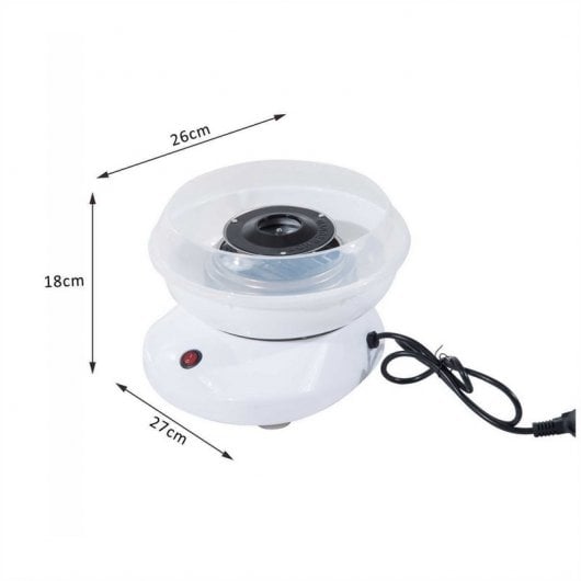 Homcom 800-016WT Máquina de Algodón de Azúcar Blanco