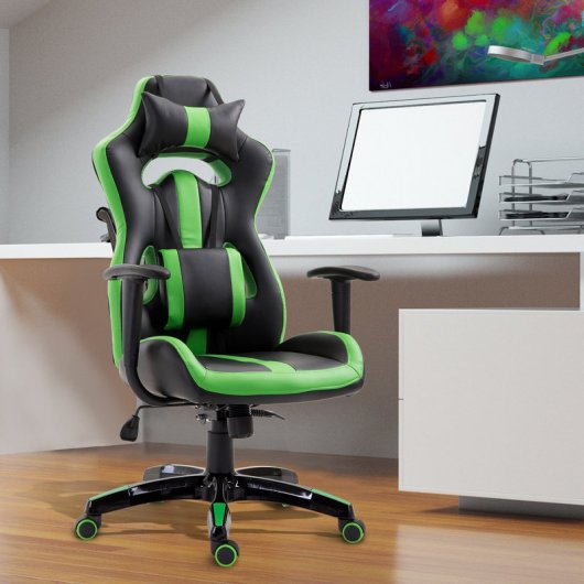 HomCom Cadeira Racing Gaming Desportiva Verde/Preta