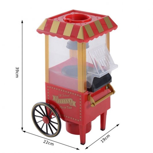 Homcom 800-038 Máquina de Pipocas Alumínio Vermelha