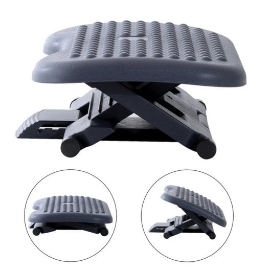 Homcom Reposapiés Ergonómico 46x35cm Negro