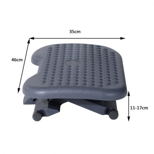 Homcom Reposapiés Ergonómico 46x35cm Negro