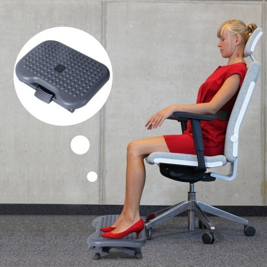 Homcom Reposapiés Ergonómico 46x35cm Negro