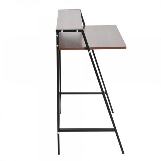 Homcom Mesa Oficina Estilo Industrial 84x45x85cm Nogal/Metal