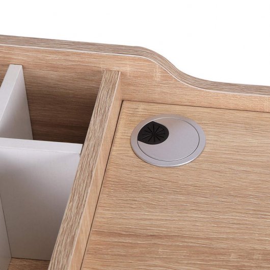 Homcom Mesa Oficina 100x55x81cm Blanco/Roble