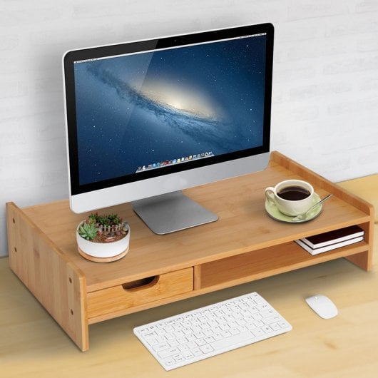 Homcom Mesa para Monitor 49x25x11cm Bambú