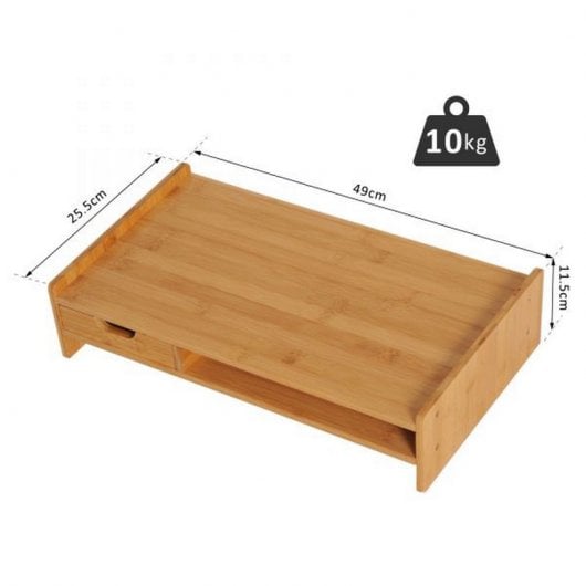Homcom Mesa para Monitor 49x25x11cm Bambú