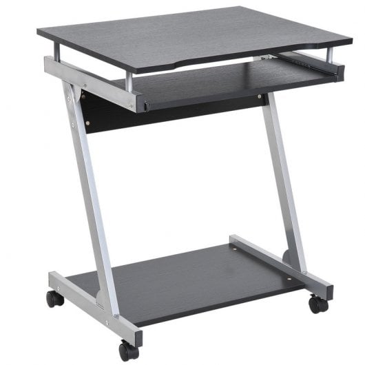 Homcom Mesa Escritório Com Rodas 60x48x73cm Preto