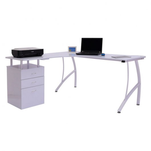 Homcom Mesa de Escritório 151x143x76cm Branca