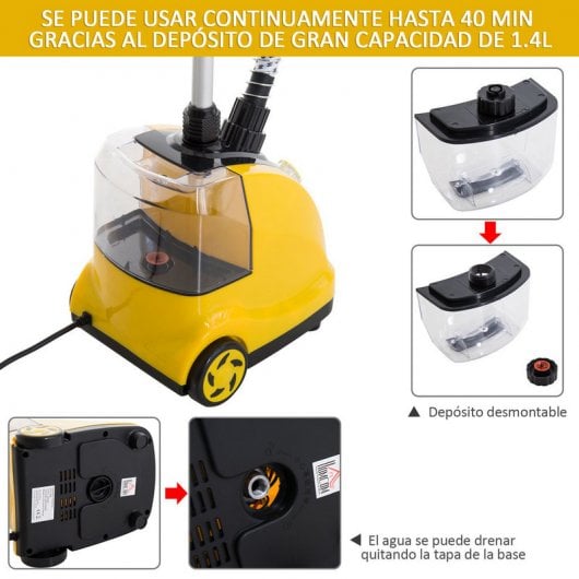 Homcom Centro de Planchado Vertical 1.4L 1800W