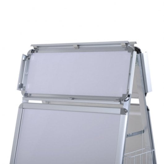 Homcom 910-005 Panel Publicitario DIN A1 con Caballete y 2 Cestas Blanco