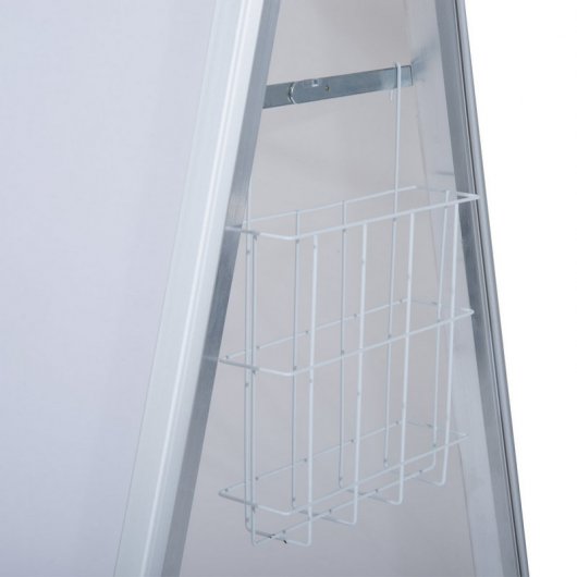 Homcom 910-005 Panel Publicitario DIN A1 con Caballete y 2 Cestas Blanco