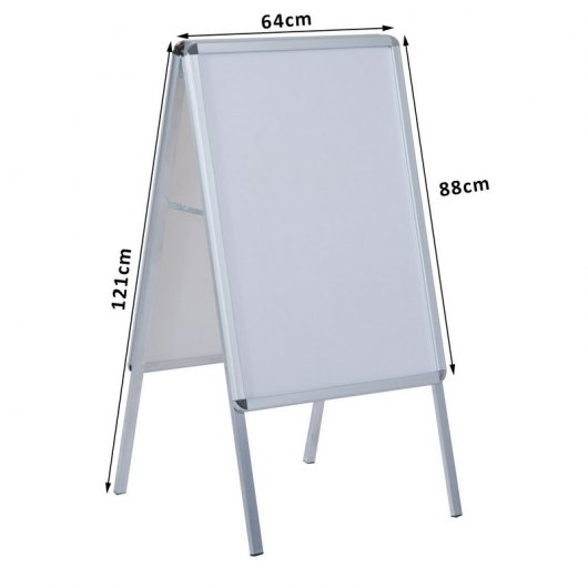 Homcom 910-006 Panel Publicitario Doble Cara Aluminio y PVC Blanco