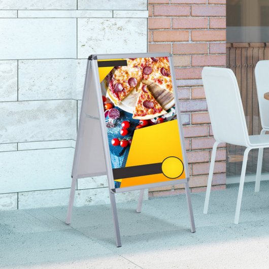 Homcom 910-006 Panel Publicitario Doble Cara Aluminio y PVC Blanco