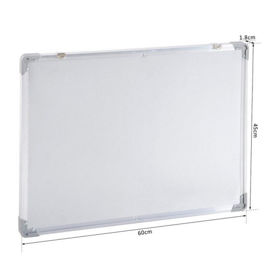 Homcom Pizarra Magnética con 10 Imanes/1 Borrador/4 Rotuladores 60x45cm Blanca