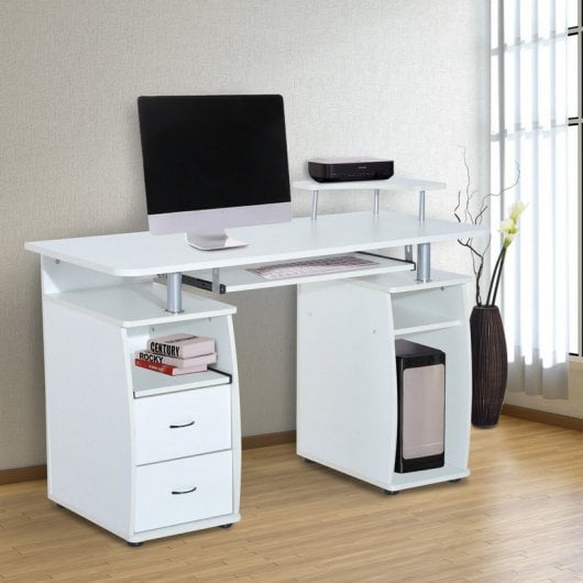 Homcom Mesa de Escritório 120x55x85cm Branca