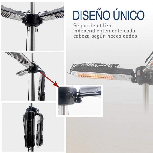 Outsunny 820-028 Aquecedor Portátil 2000W