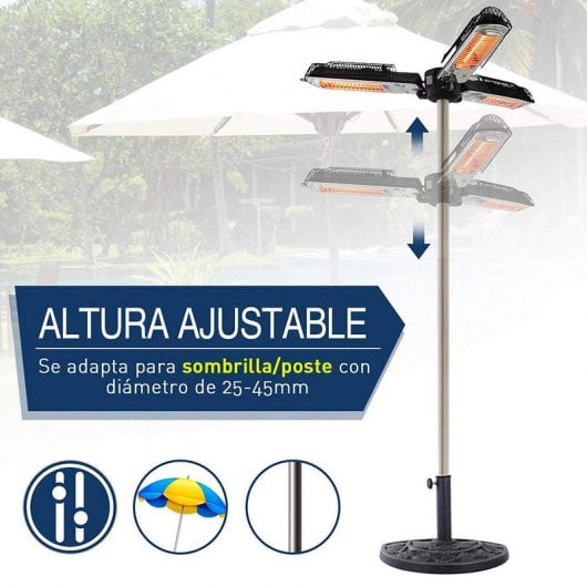 Outsunny 820-028 Aquecedor Portátil 2000W