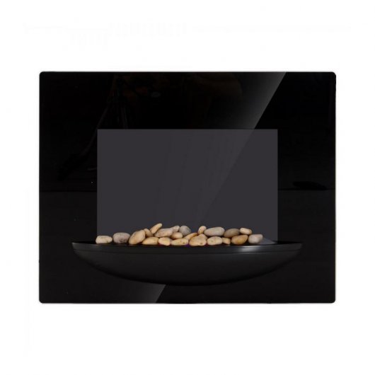 HomCom Lareira Elétrica Preta com Chama LED 1800W