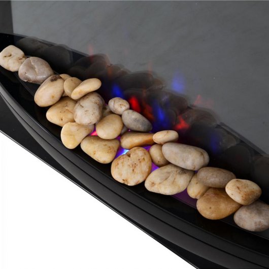 HomCom Lareira Elétrica Preta com Chama LED 1800W