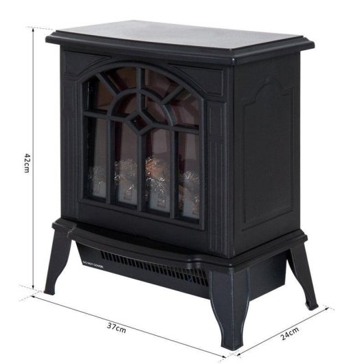Homcom Chimenea Eléctrica Ventana Acero 1800W