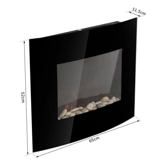 Lareira Elétrica Homcom 1800W Parede Controle Remoto LED Multicor