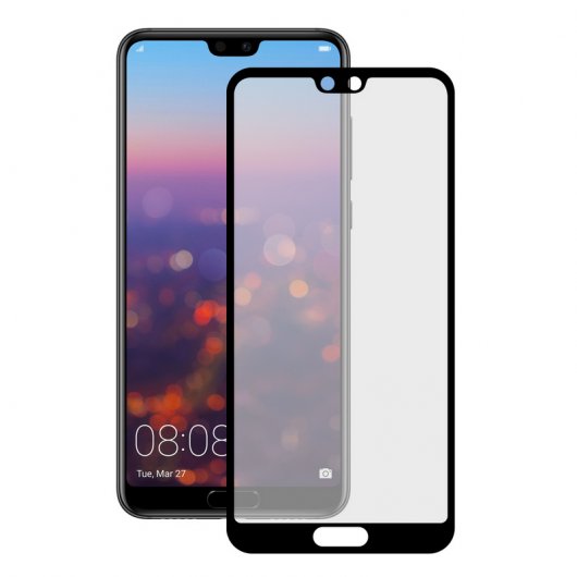 Contact Protector Pantalla Cristal Templado Negro para Huawei P20 Lite