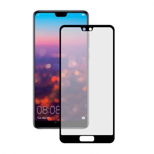 Contact Protector Pantalla Cristal Templado Negro para Huawei P20 Pro