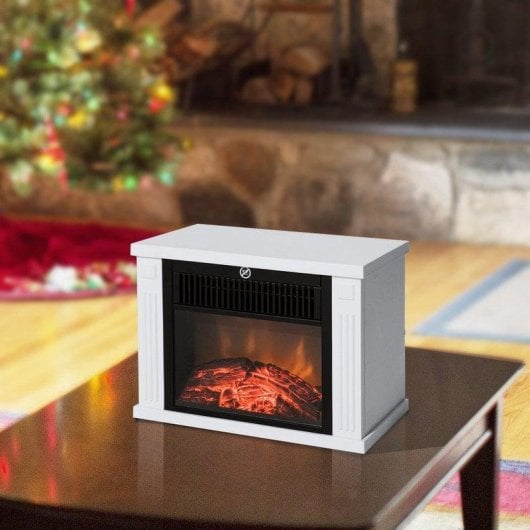 Lareira Elétrica Homcom 1200W Portátil Chão Vidro Temperado