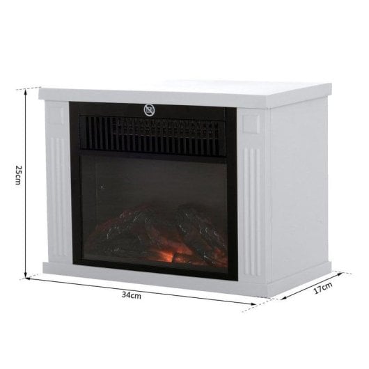 Lareira Elétrica Homcom 1200W Portátil Chão Vidro Temperado