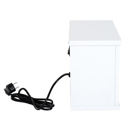Homcom Chimenea Eléctrica Portátil Blanca 1200W