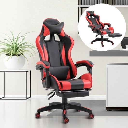 Vinsetto Silla Gaming Ergonómica Respaldo Alto Rojo/Negro