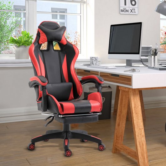 Vinsetto Silla Gaming Ergonómica Respaldo Alto Rojo/Negro