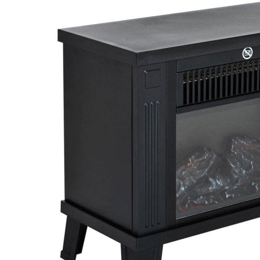 Lareira Elétrica HomCom Chimenea Eléctrica Móvel 1200W Chão Efeito Chama LED