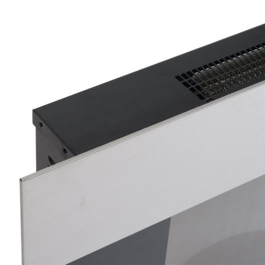 Homcom Lareira Eléctrica de Parede Luzes LED Aço/Prata