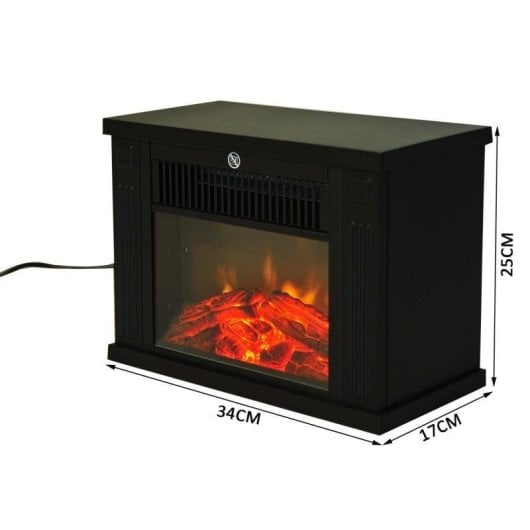 Lareira Elétrica Homcom 1200W Portátil Chão Vidro Templado