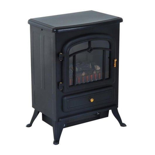 HomCom Chimenea Eléctrica Móvil con Llama LED 1850W