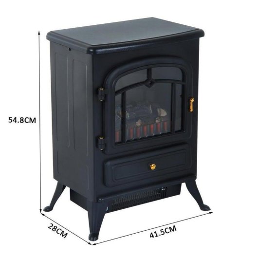 HomCom Chimenea Eléctrica Móvil con Llama LED 1850W