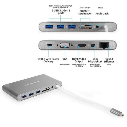 HyperDrive Ultimate Hub Space Gray USB-C Multipuerto