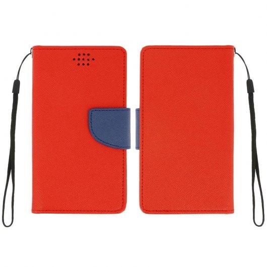 Avizar Funda Libro Roja/Azul para Smartphone Max. 142x140x72mm