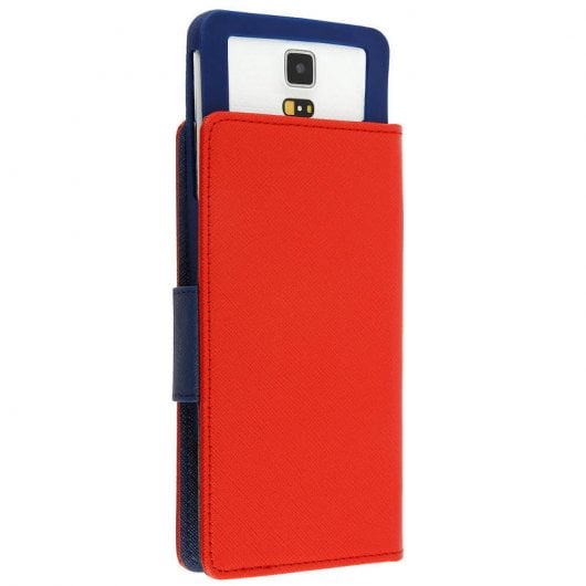 Avizar Funda Libro Roja/Azul para Smartphone Max. 142x140x72mm